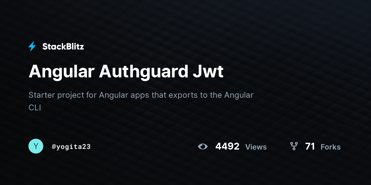 Angular Authguard Jwt - StackBlitz