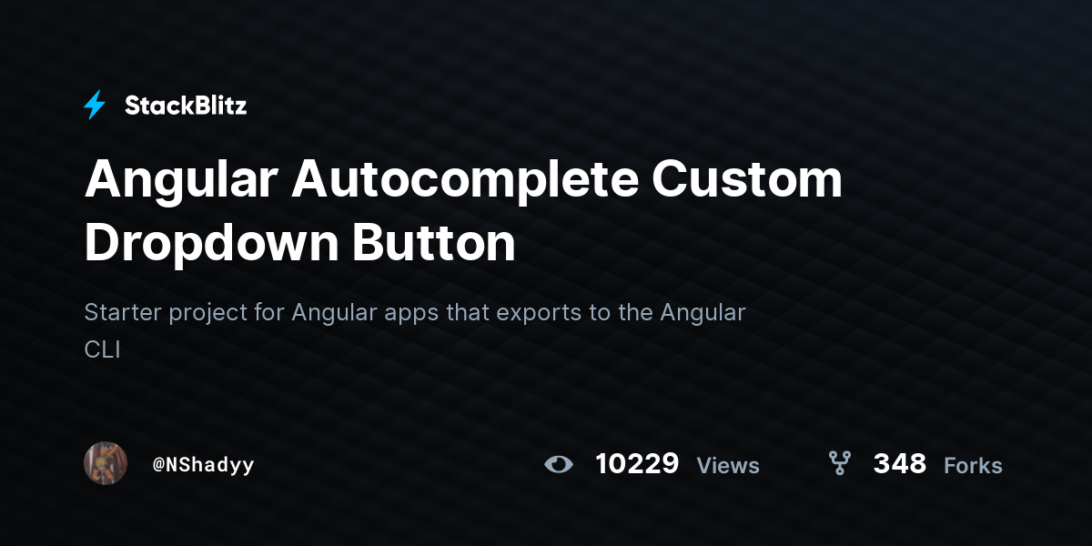 Angular Custom Dropdown Button StackBlitz