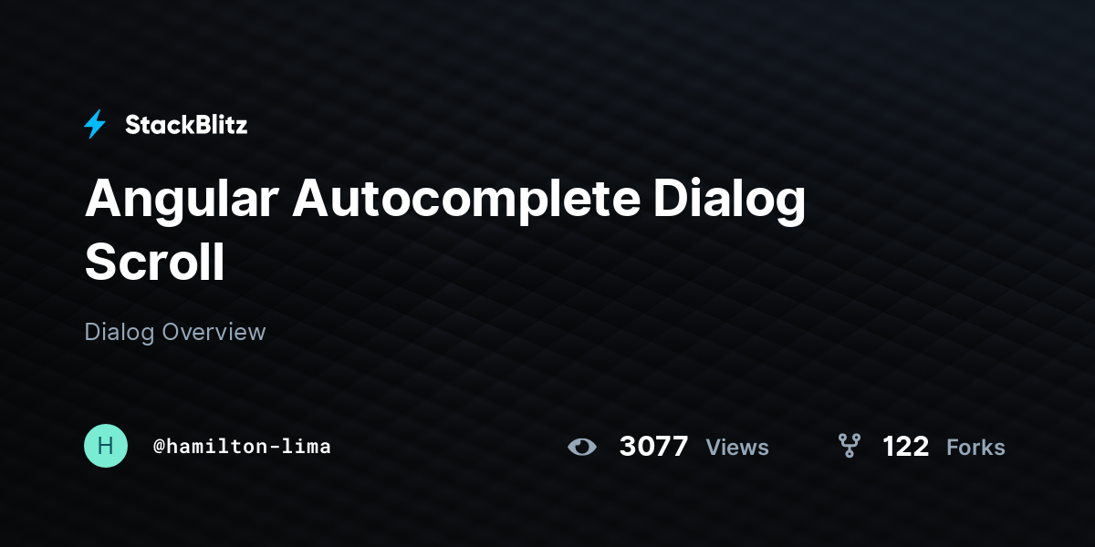 Angular Dialog Scroll StackBlitz