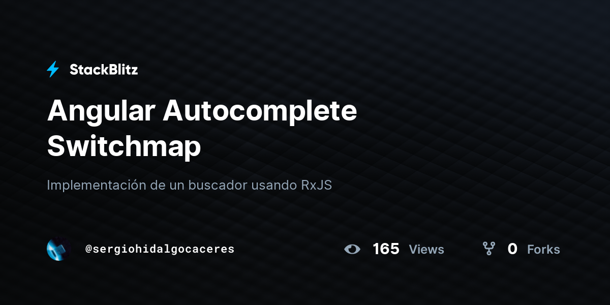 Angular Autocomplete Switchmap - StackBlitz