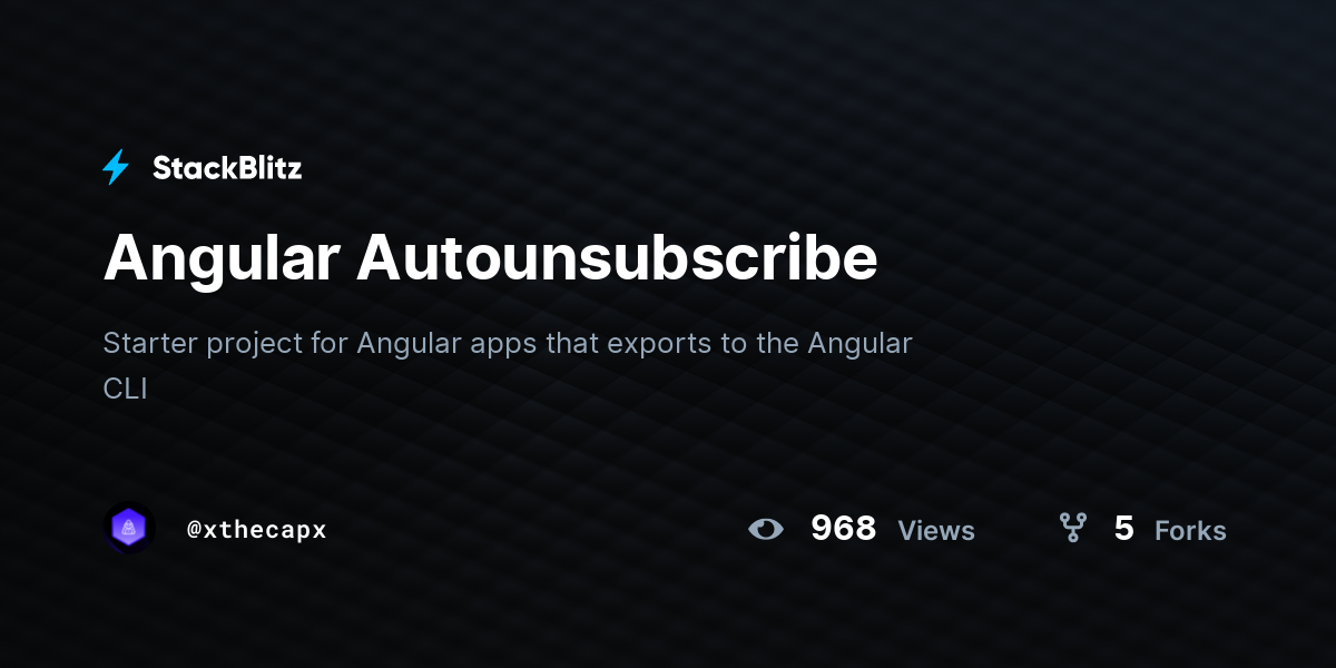 Angular Autounsubscribe - StackBlitz