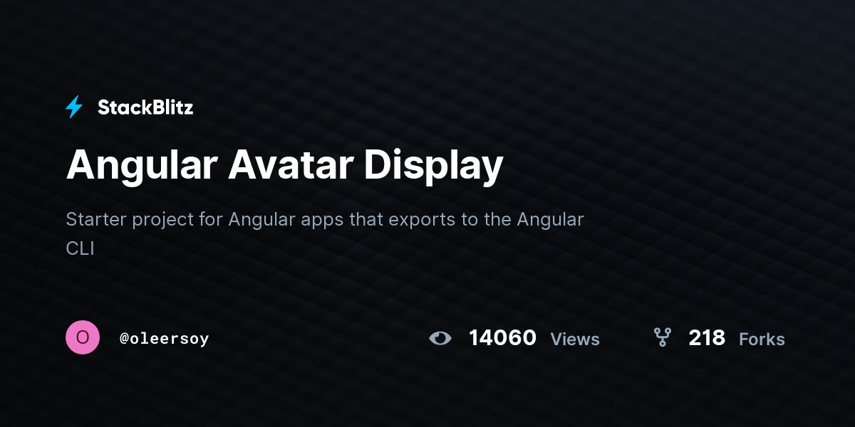 Angular Avatar Display - StackBlitz