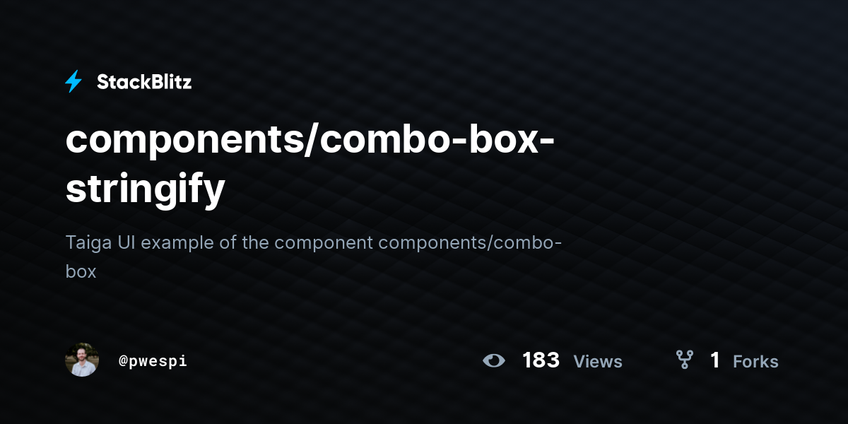 components/combo-box-stringify - StackBlitz