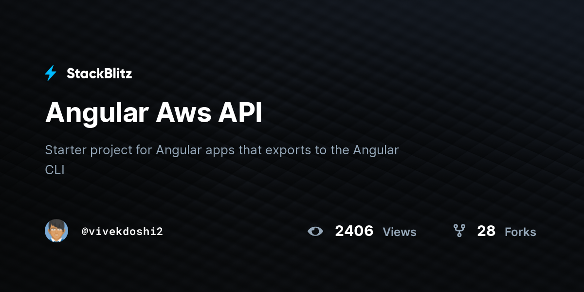 Angular Aws API - StackBlitz