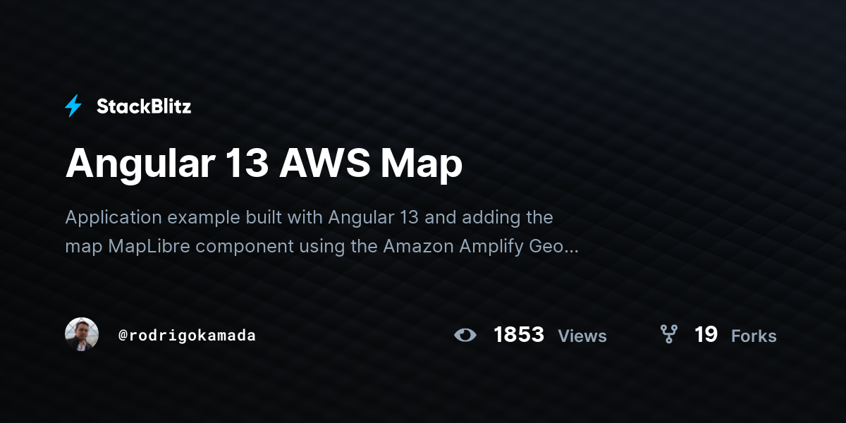 Angular 13 AWS Map - StackBlitz