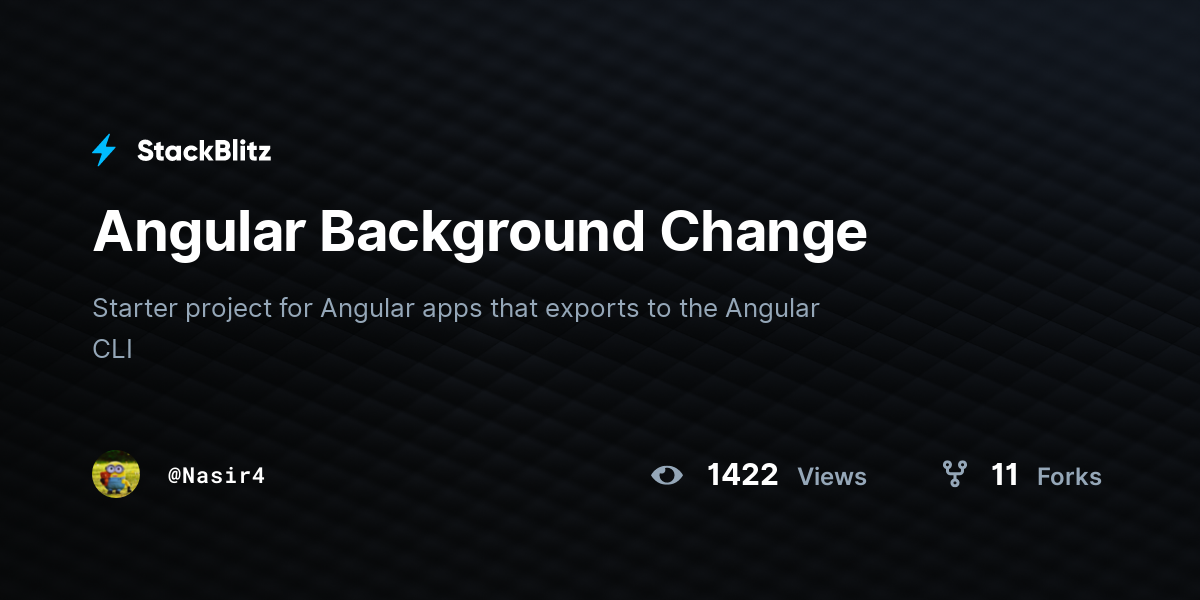Angular Background Change - StackBlitz