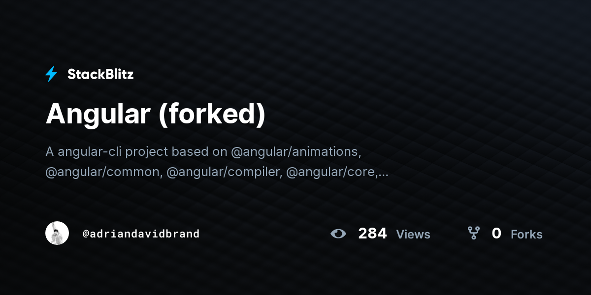 Angular (forked) - StackBlitz