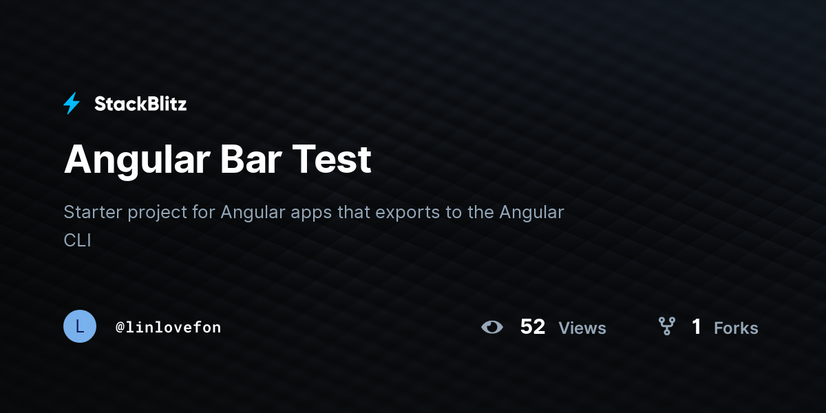 Angular Bar Test - StackBlitz