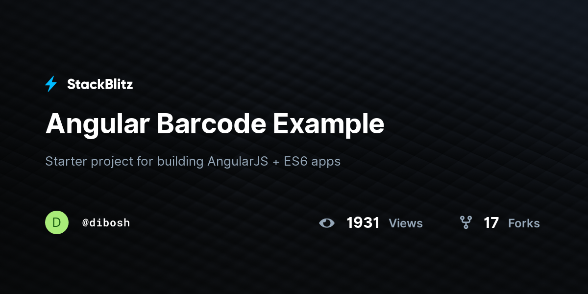 Angular Barcode Example - StackBlitz