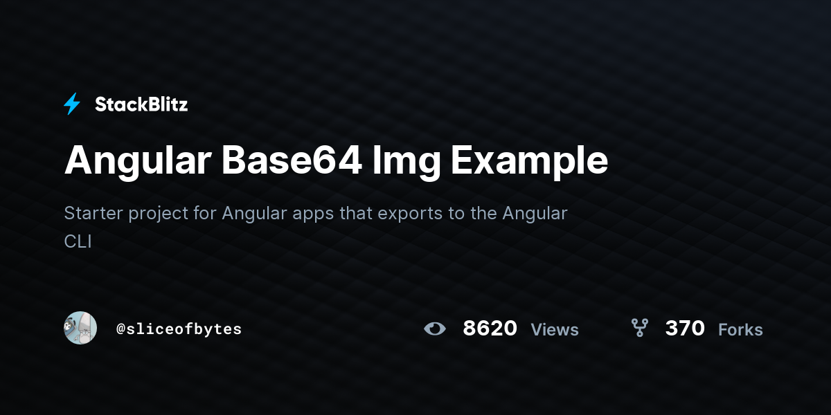 Angular Base64 Img Example - StackBlitz