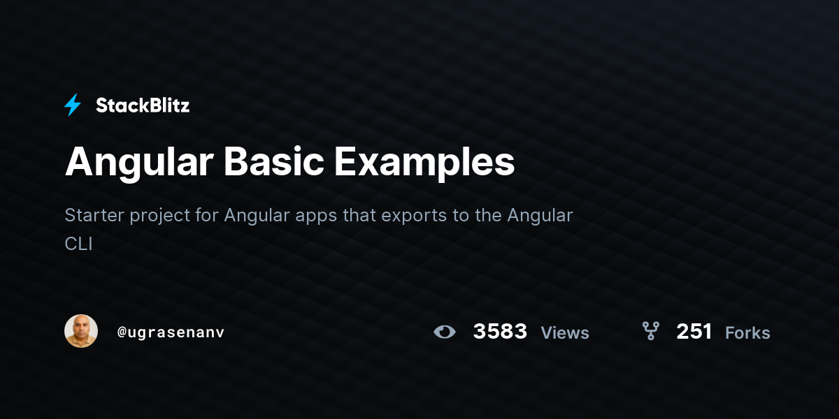 Angular Basic Examples StackBlitz