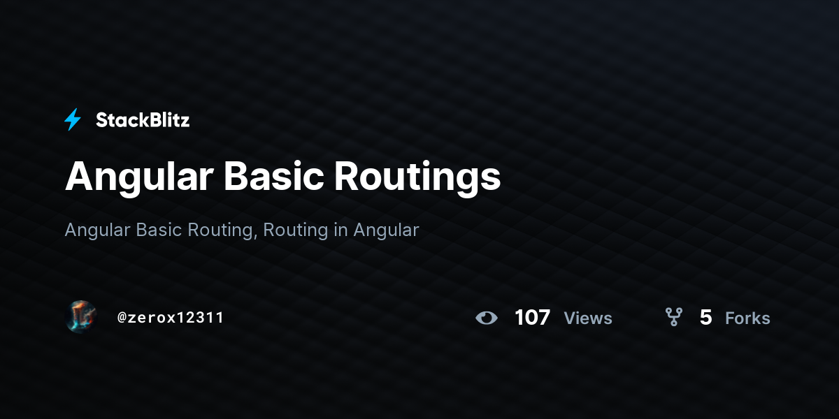 Angular Basic Routings - StackBlitz