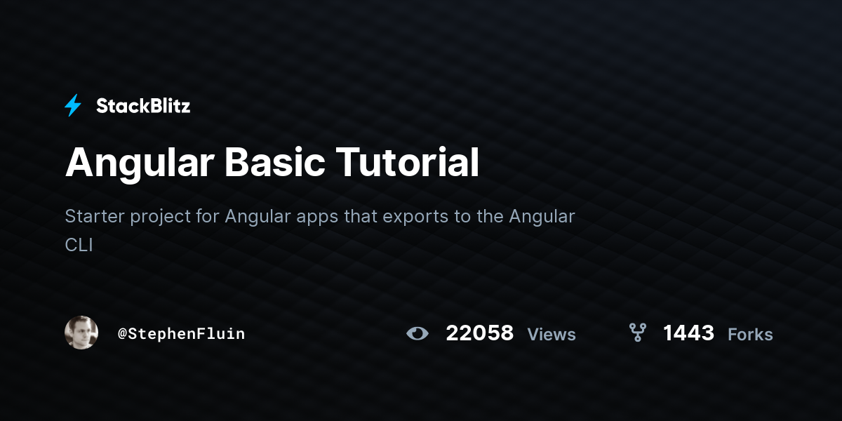 Angular Basic Tutorial - StackBlitz
