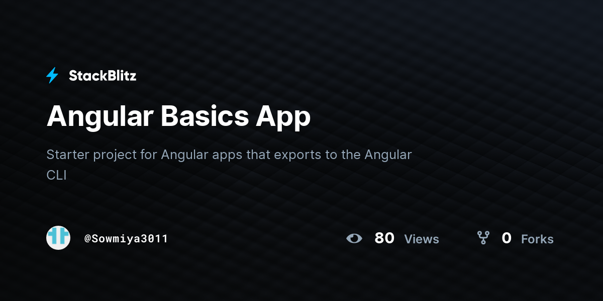 Angular Basics App - StackBlitz