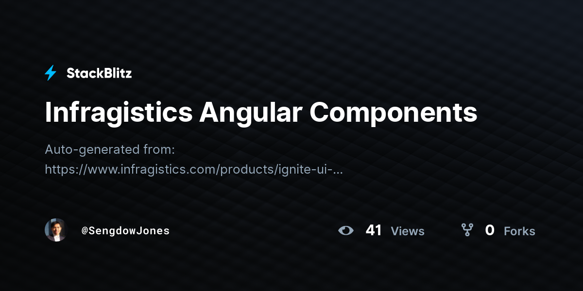 Infragistics Angular Components - StackBlitz
