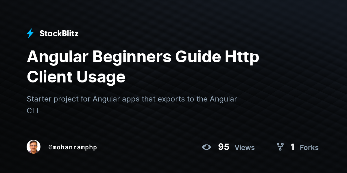 Angular Beginners Guide Http Client Usage - StackBlitz