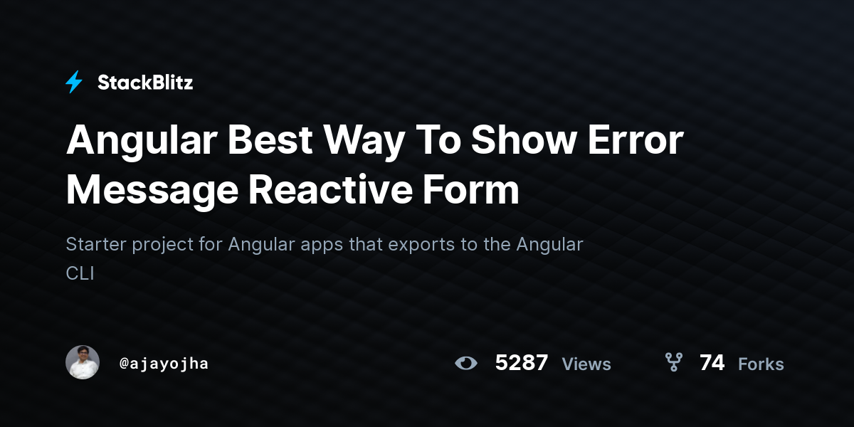 show error message in reactive form angular