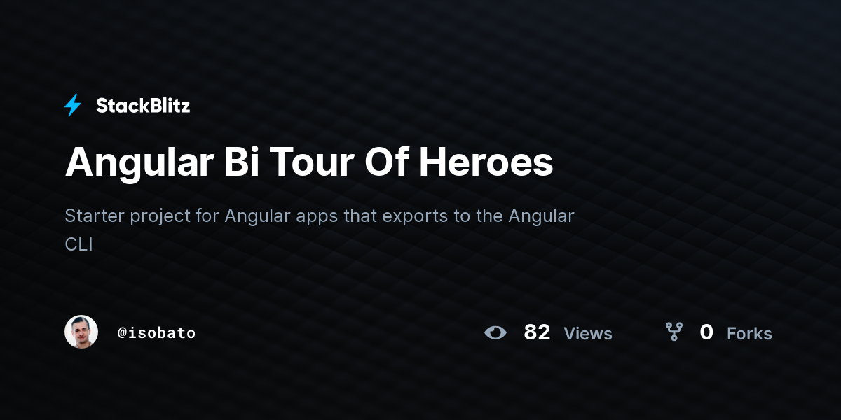 Angular Bi Tour Of Heroes - StackBlitz
