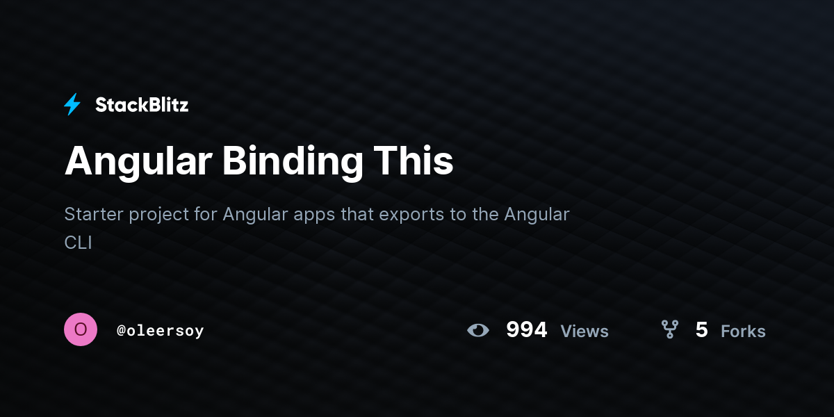 Angular Binding This - StackBlitz