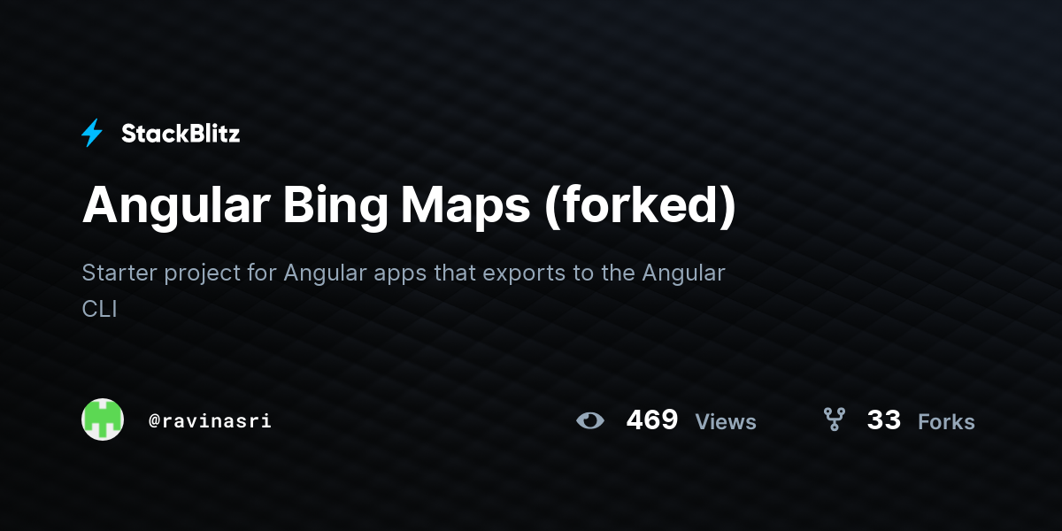 Angular Bing Maps (forked) - StackBlitz