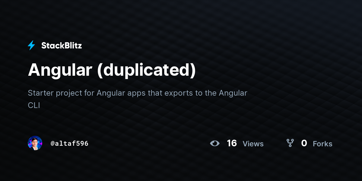 Angular (duplicated) - StackBlitz
