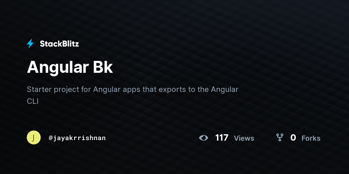 Angular Bk - StackBlitz