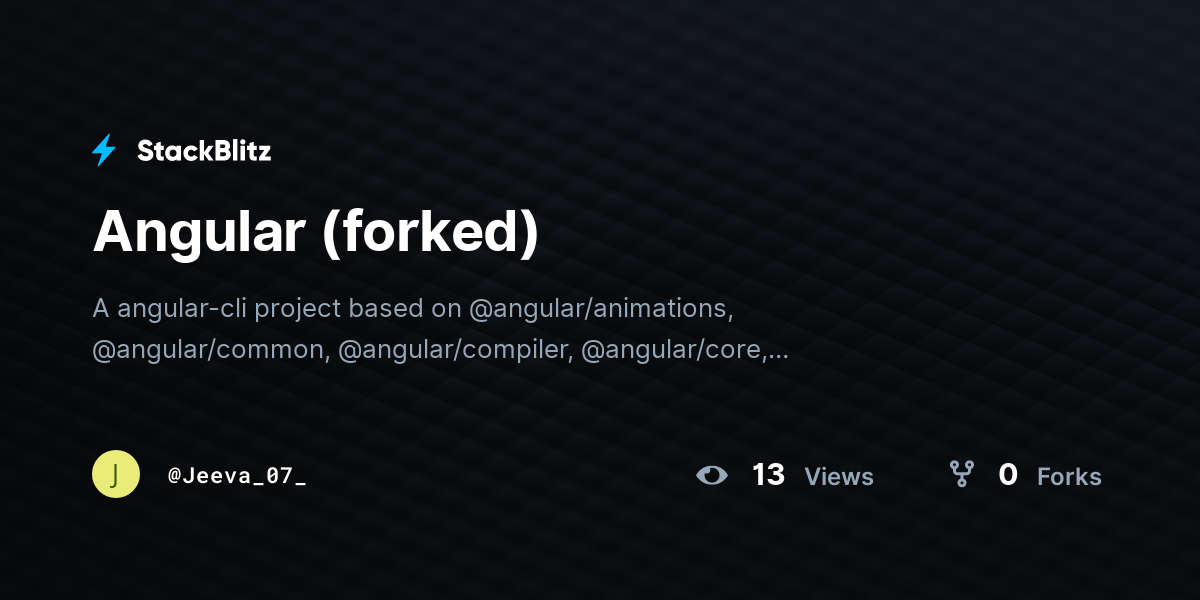 Angular (forked) - StackBlitz