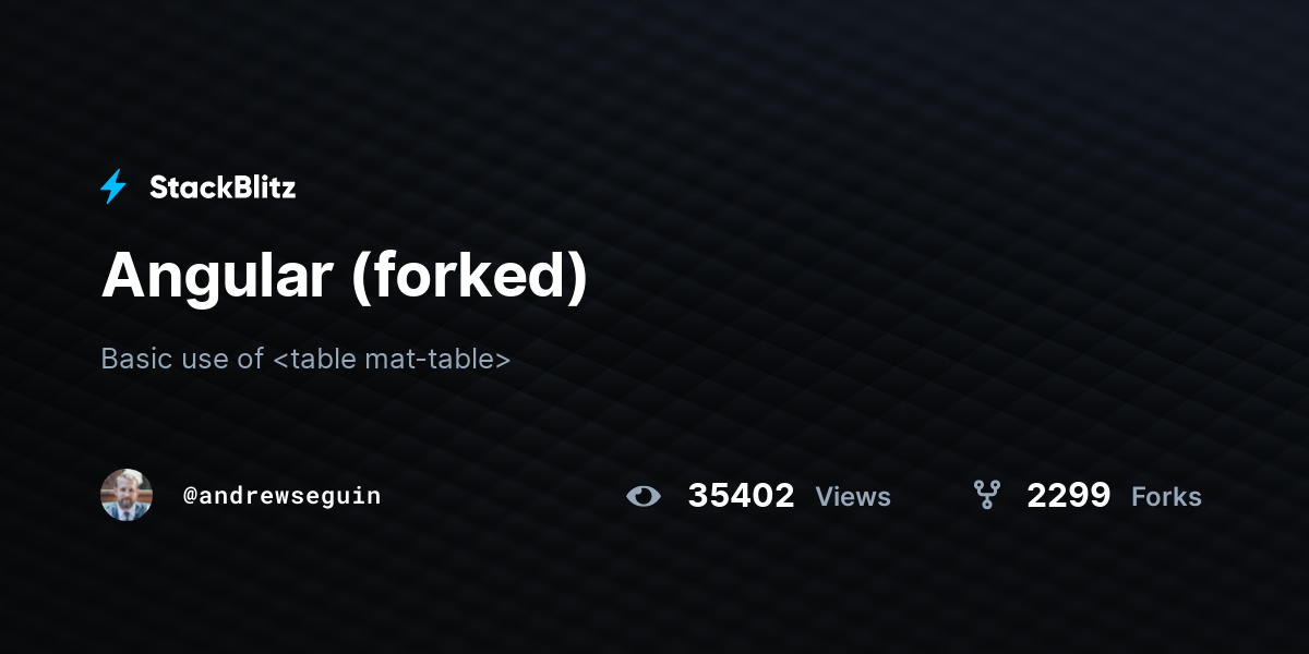 Angular (forked) - StackBlitz