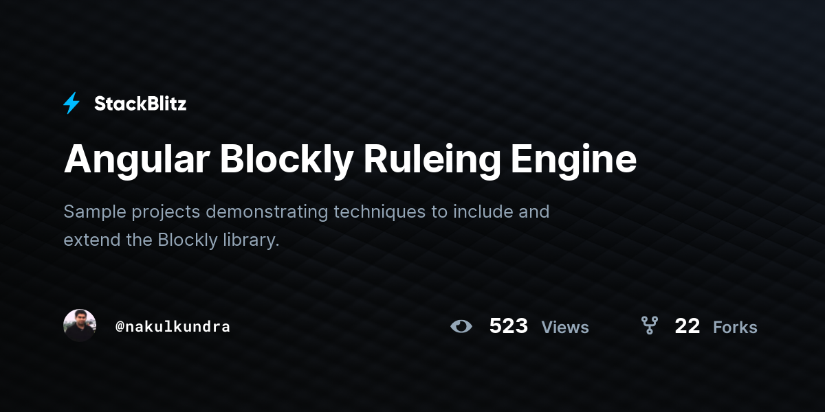 Angular Blockly Ruleing Engine - StackBlitz