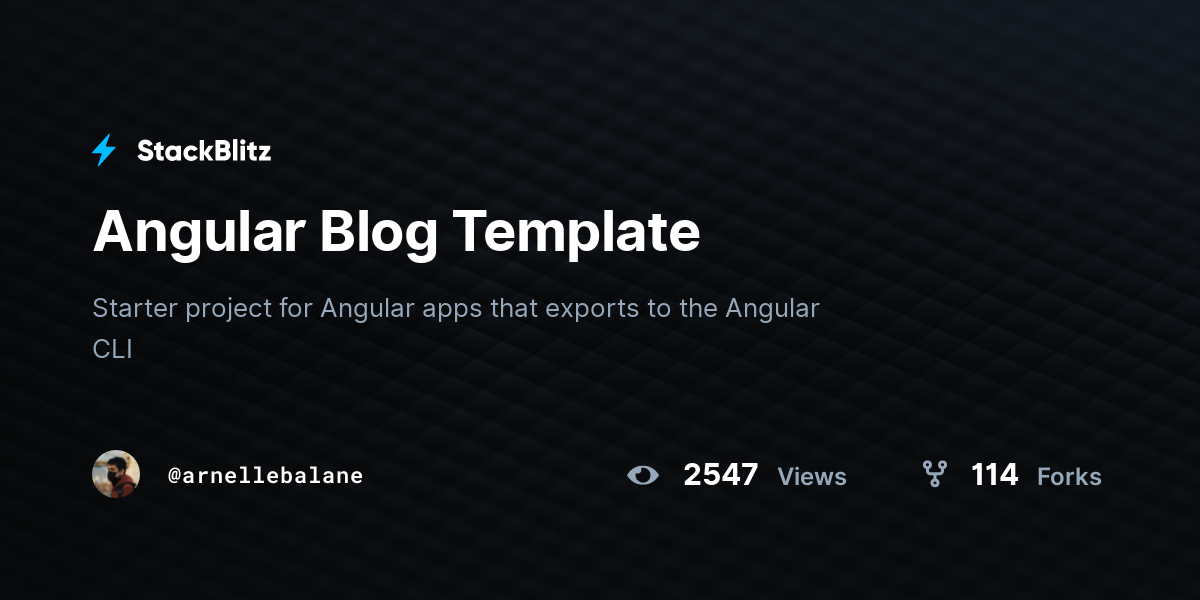 Angular Blog Template StackBlitz