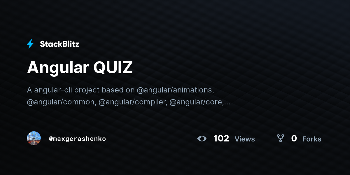 Angular QUIZ - StackBlitz