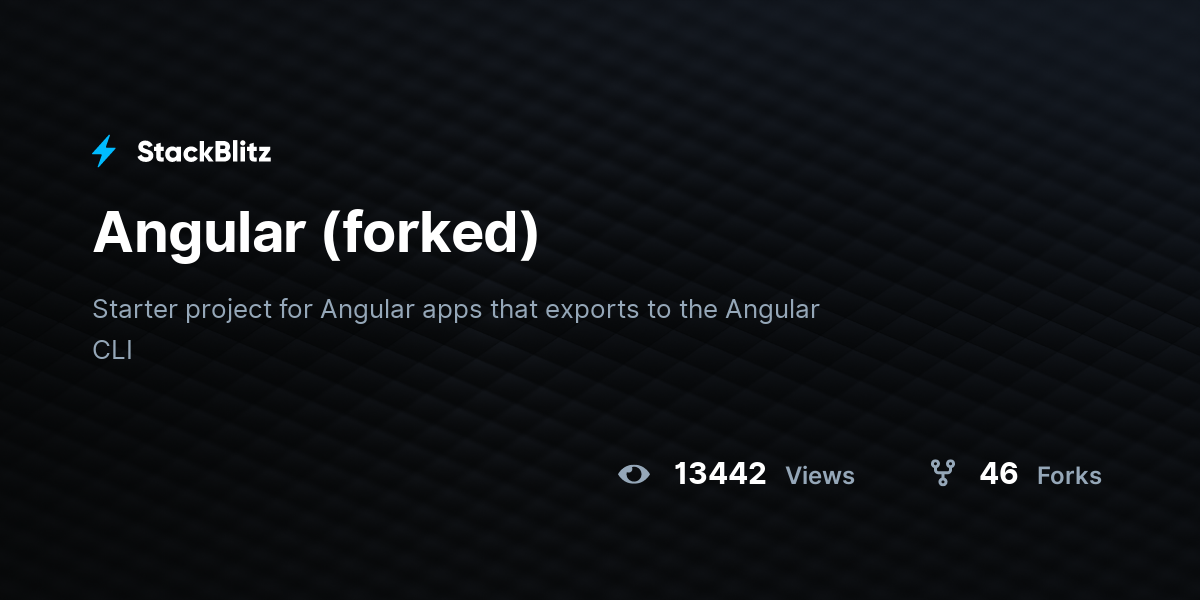 Angular (forked) - StackBlitz