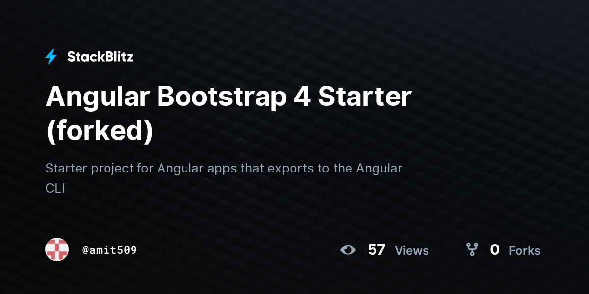 Angular Bootstrap 4 Starter (forked) - StackBlitz