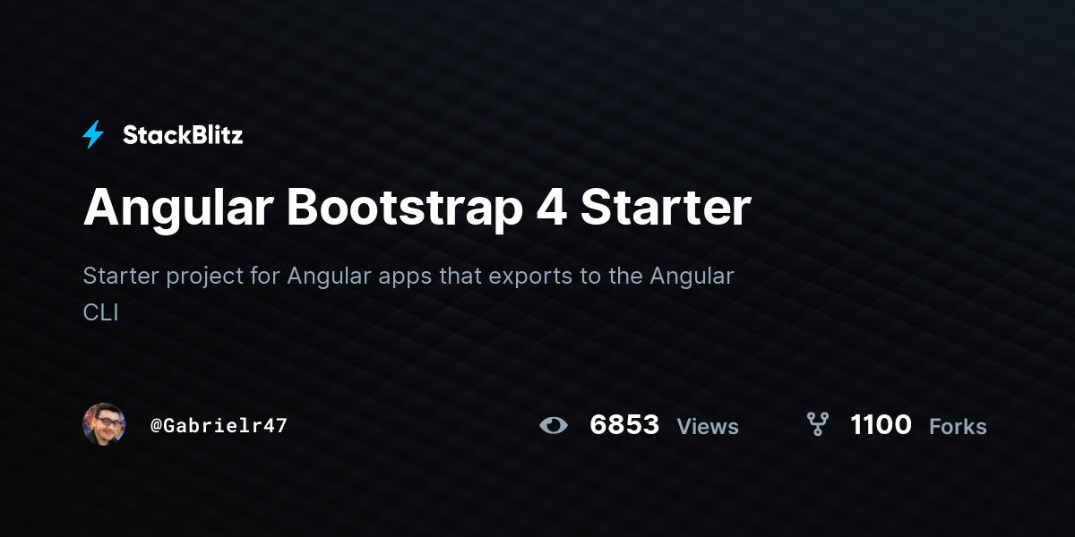 Angular Bootstrap 4 Starter - StackBlitz