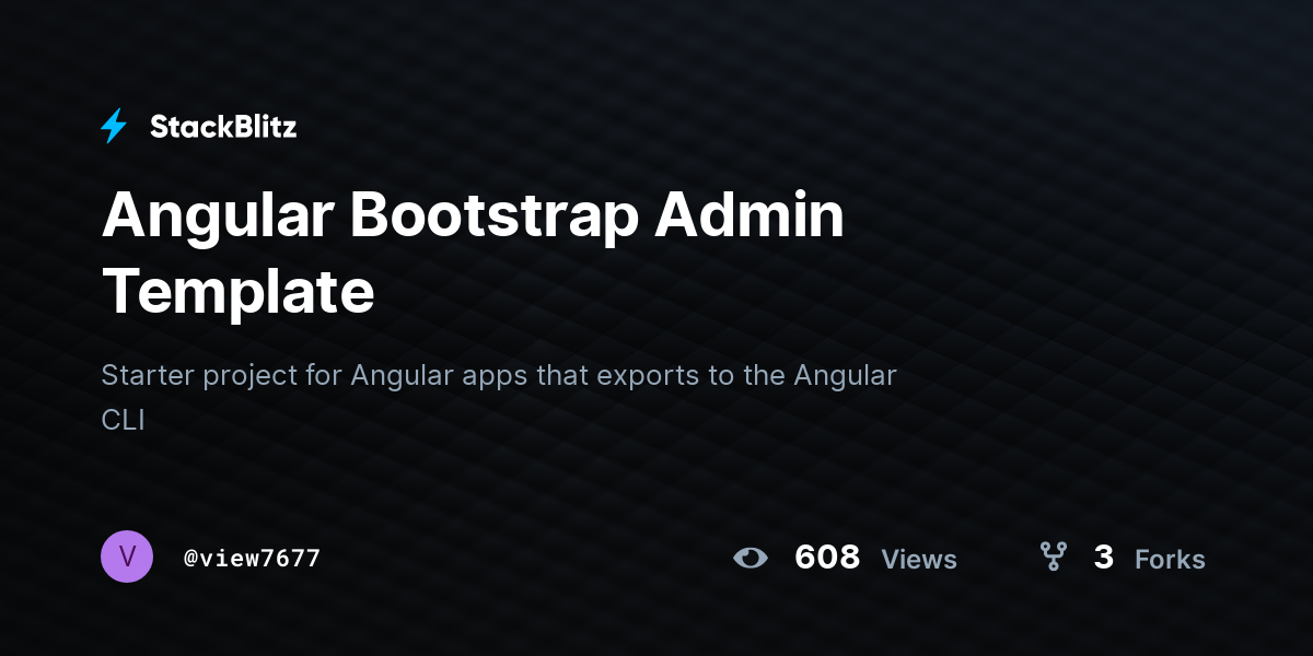 Angular Bootstrap Admin Template - StackBlitz