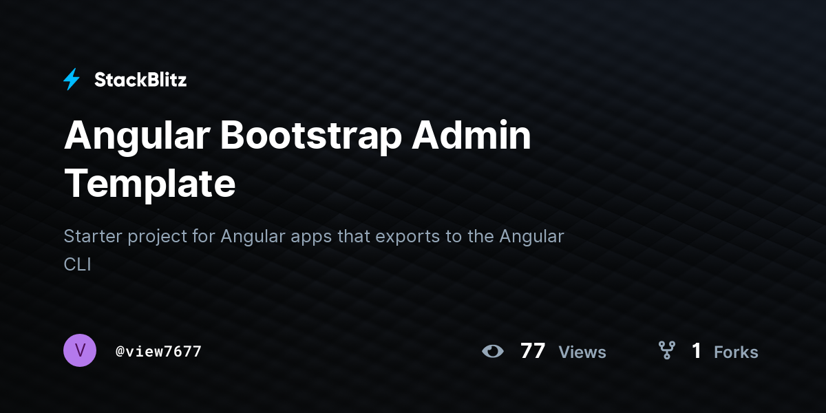 Angular Bootstrap Admin Template StackBlitz