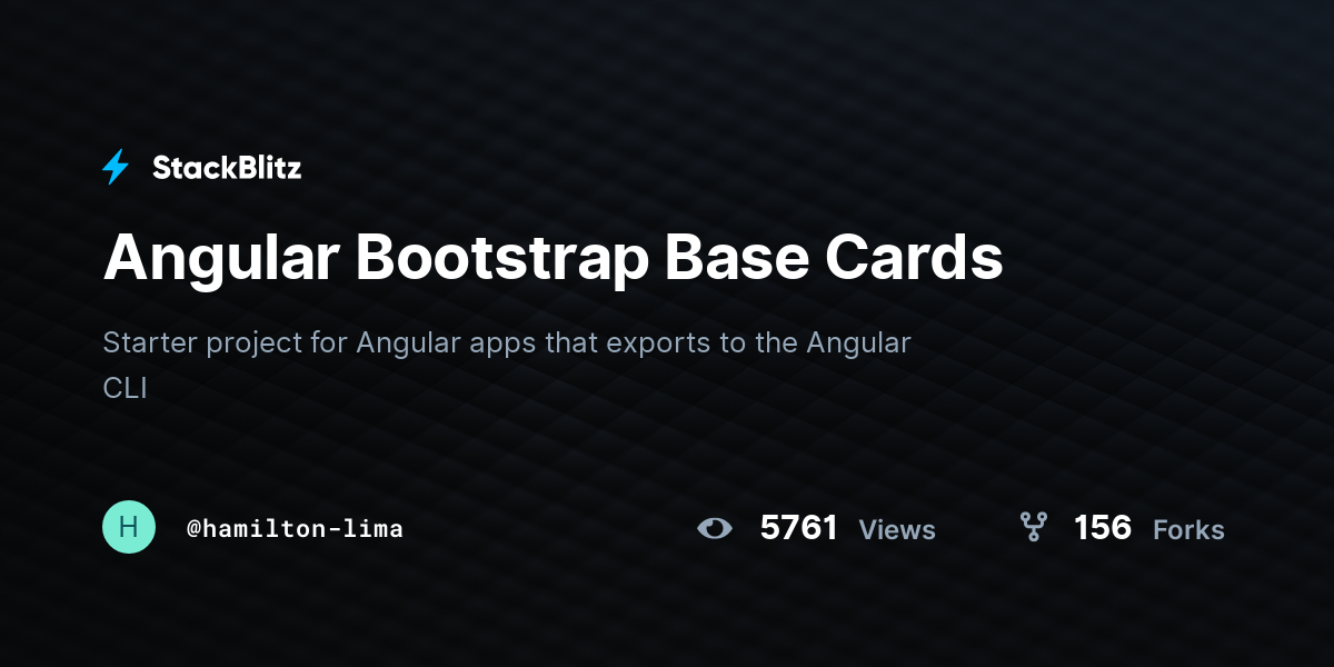 Angular Bootstrap Base Cards - StackBlitz