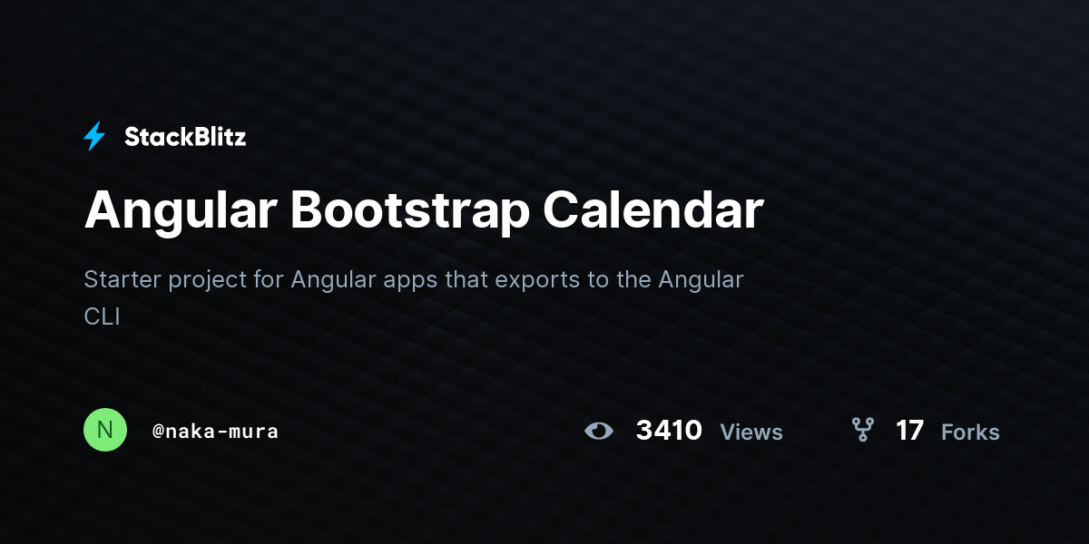 Angular Bootstrap Calendar - StackBlitz