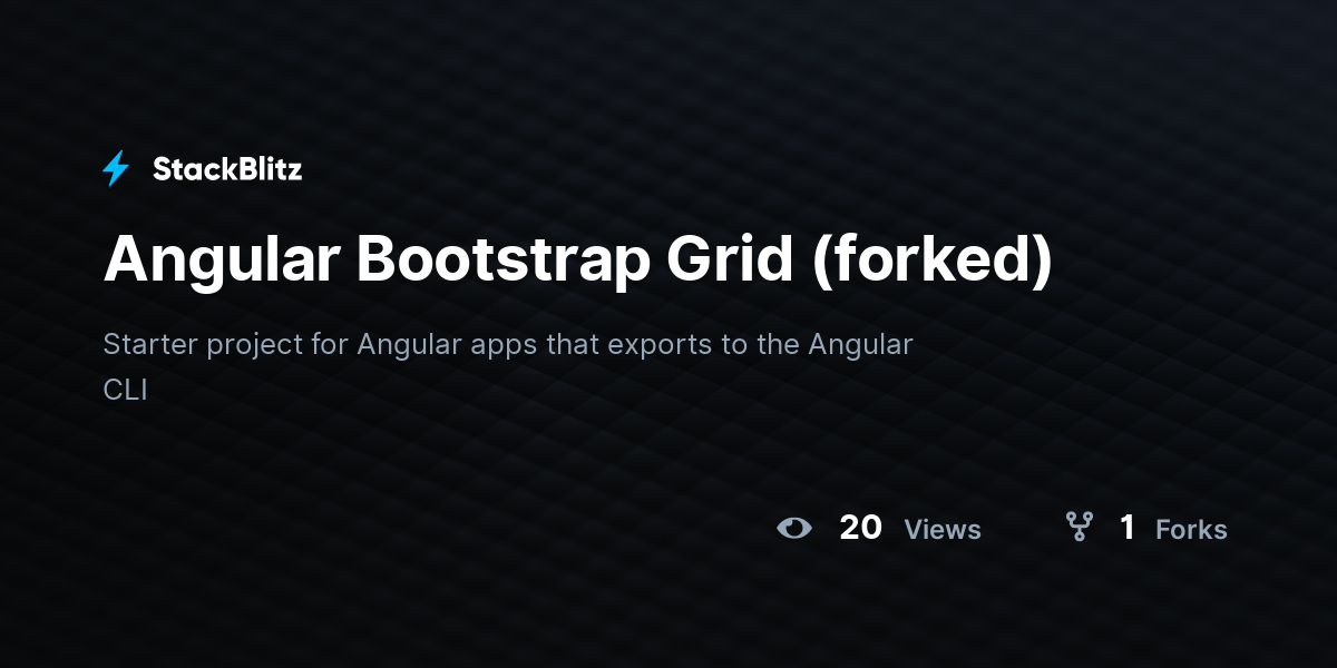 Angular Bootstrap Grid (forked) - StackBlitz
