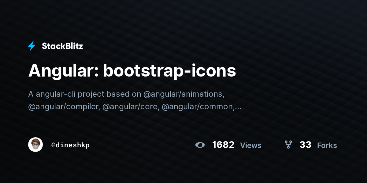 Angular bootstrapicons StackBlitz