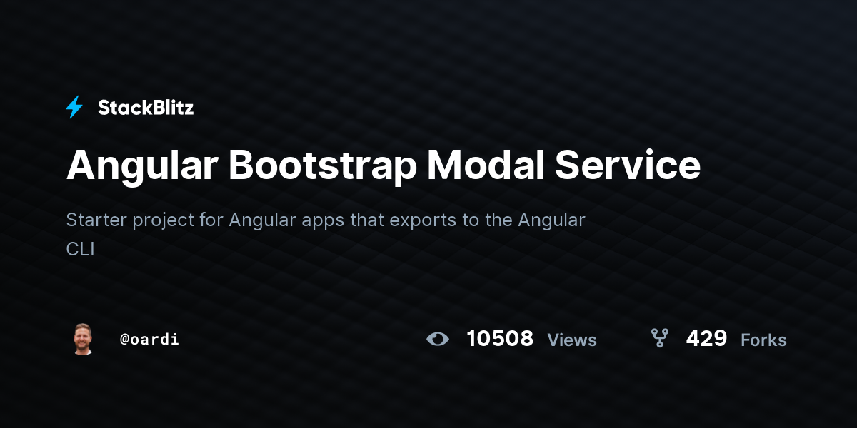 Angular Bootstrap Modal Service - StackBlitz