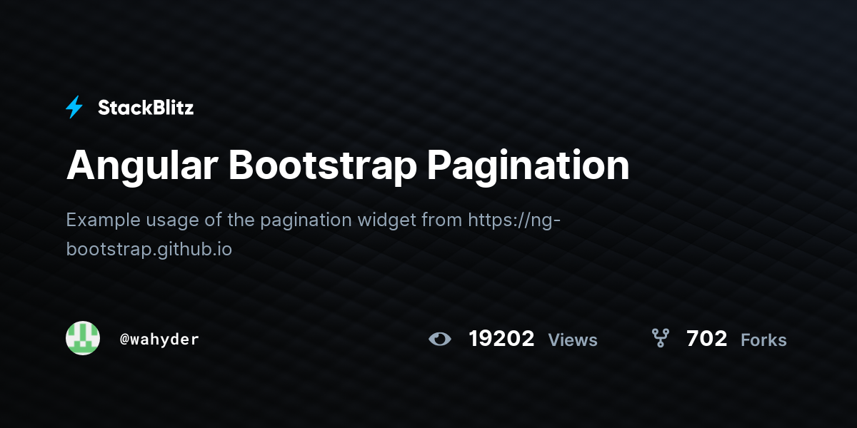 Angular Bootstrap Pagination - StackBlitz