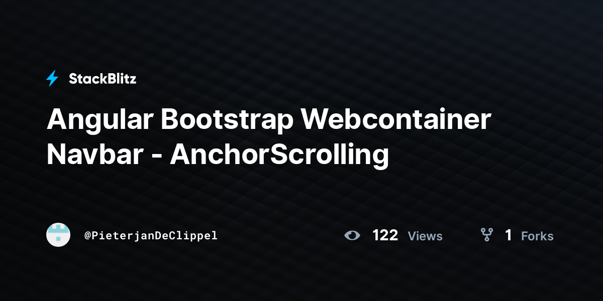 Angular Bootstrap Webcontainer Navbar - AnchorScrolling - StackBlitz