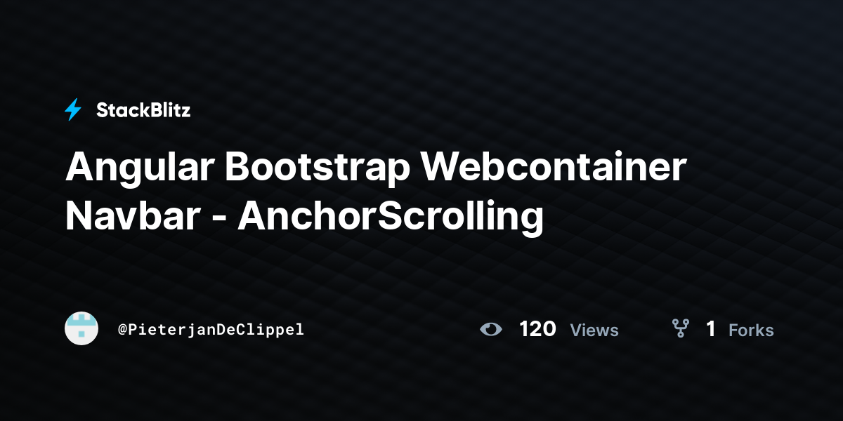Angular Bootstrap container Navbar AnchorScrolling StackBlitz