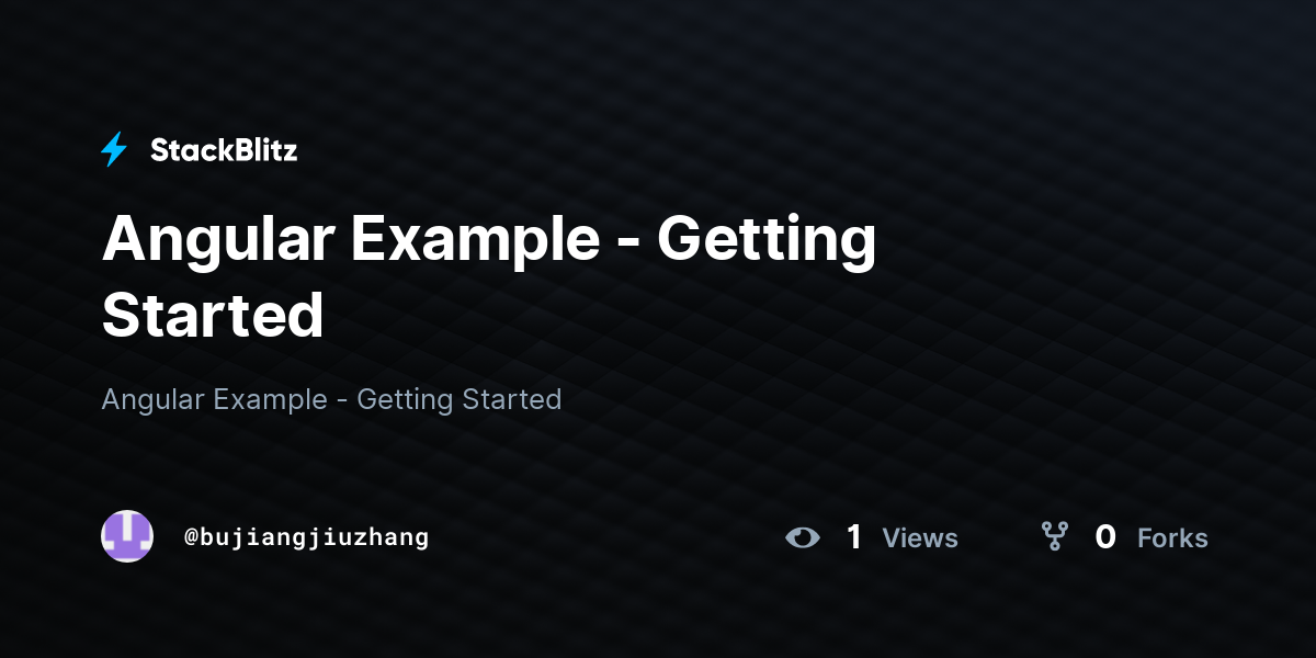 Angular Example - Getting Started - StackBlitz