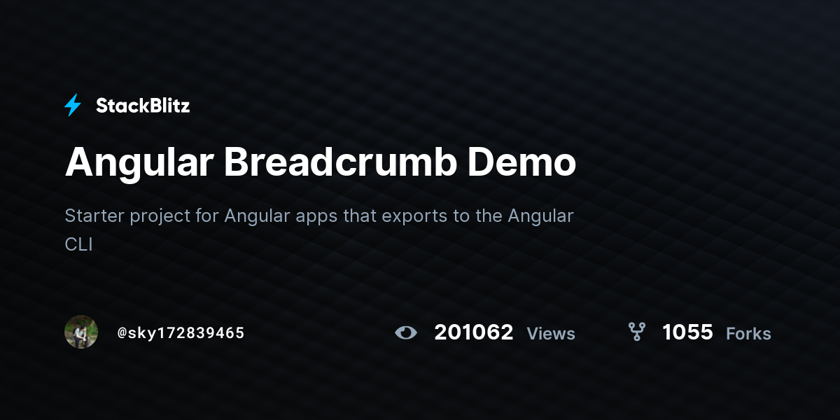 Angular Breadcrumb Demo - StackBlitz