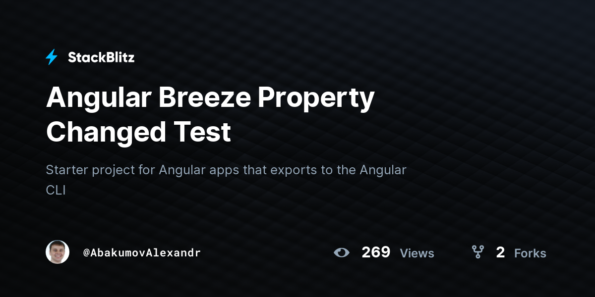 Angular Breeze Property Changed Test - StackBlitz