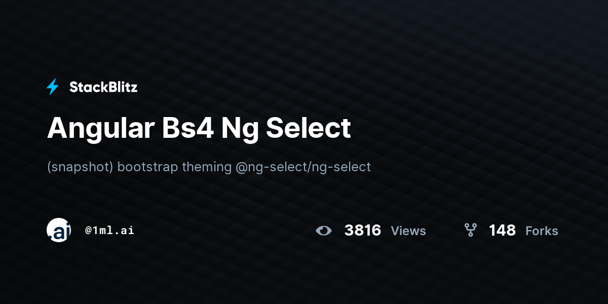 Angular Bs4 Ng Select - StackBlitz