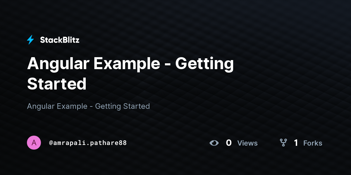 Angular Example - Getting Started - StackBlitz
