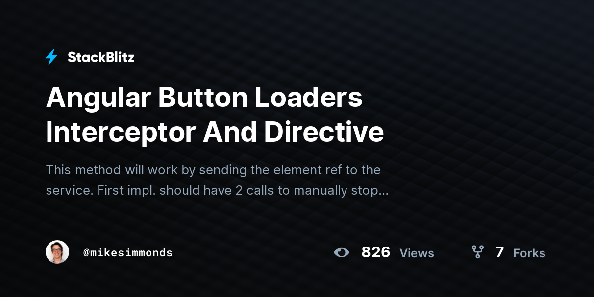 Angular Button Loaders Interceptor And Directive - StackBlitz